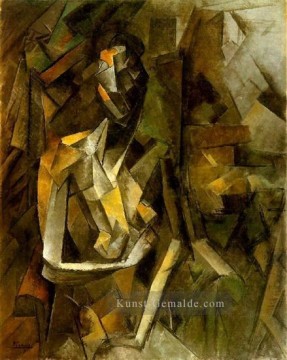 Femme nue assise 1 1909 Kubismus Ölgemälde
